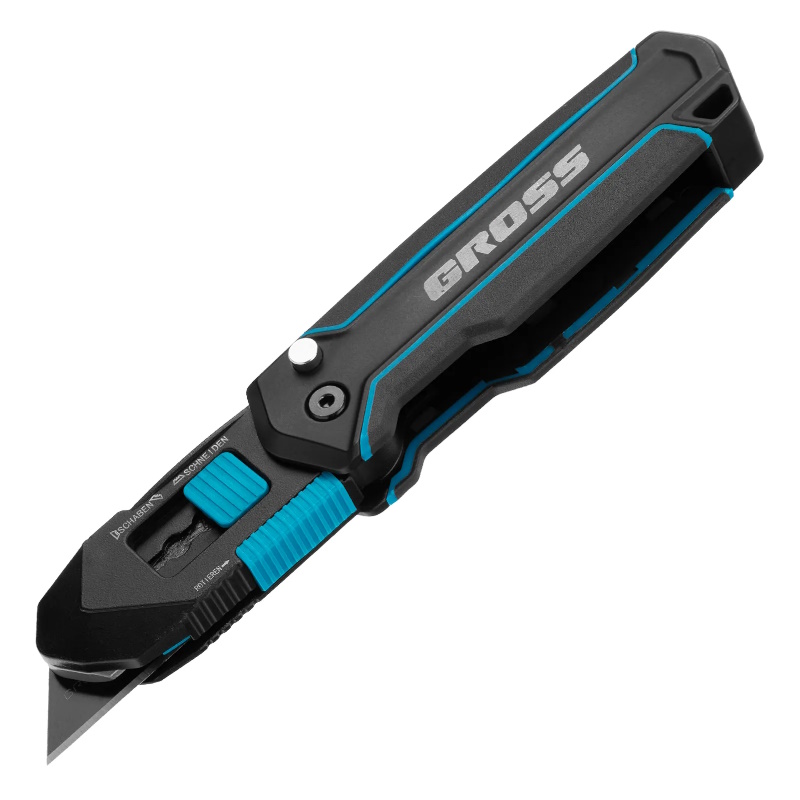 Нож-скребок складной Gross 78891 19мм сменное лезвие SK2 5 запасных лезвий алюминиевый корпус клипса 1385₽