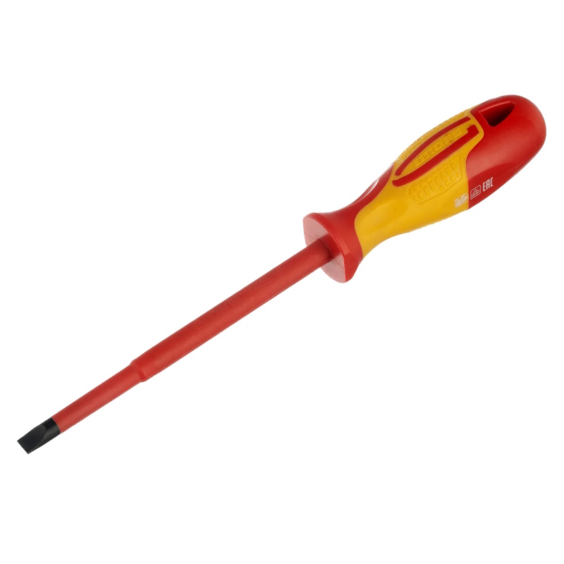 Отвертка диэлектрическая Gross 12945, SL8х150 мм, CrMo, до 1000 В, двухкомпонентная рукоятка в Вологде