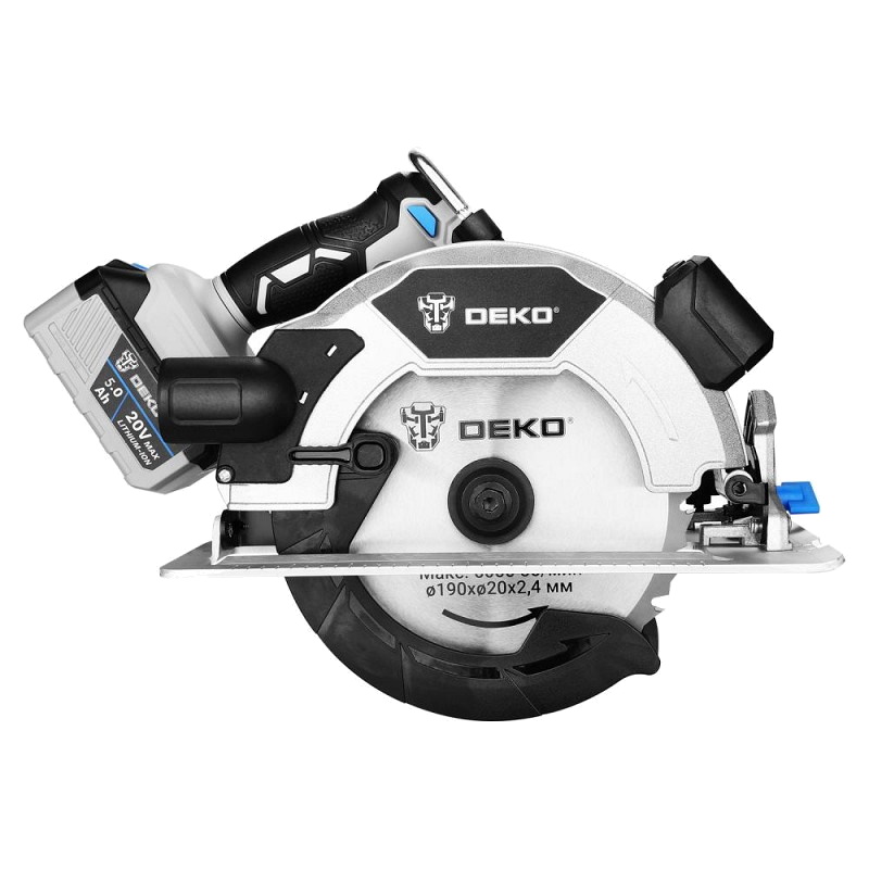 Дисковая (циркулярная) пила Deko CSDU20 PRO 083-1105, аккумуляторная, 20 В, 190 мм, 1x5.0 Ач в Твери