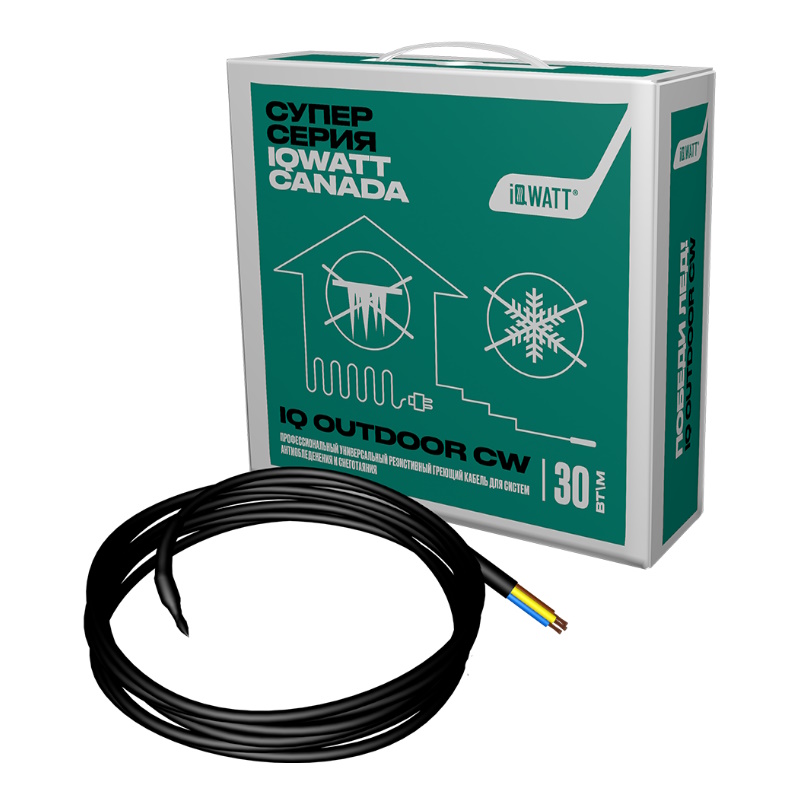 Греющий кабель для систем антиобледенения и снеготаяния Iqwatt IQ OUTDOOR CW 180m 00911 57679₽