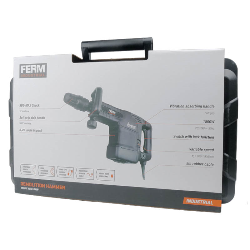 Отбойный молоток Ferm Industrial HDM1049P (1.5 кВт, вес 11 кг, принадлежности) в Иваново