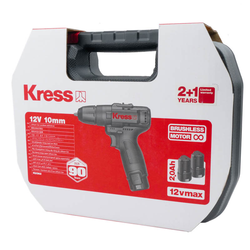 Аккумуляторная дрель-шуруповерт ударная Kress KU362 (бесщеточная, напряжение 12В, вес 1.5 кг)