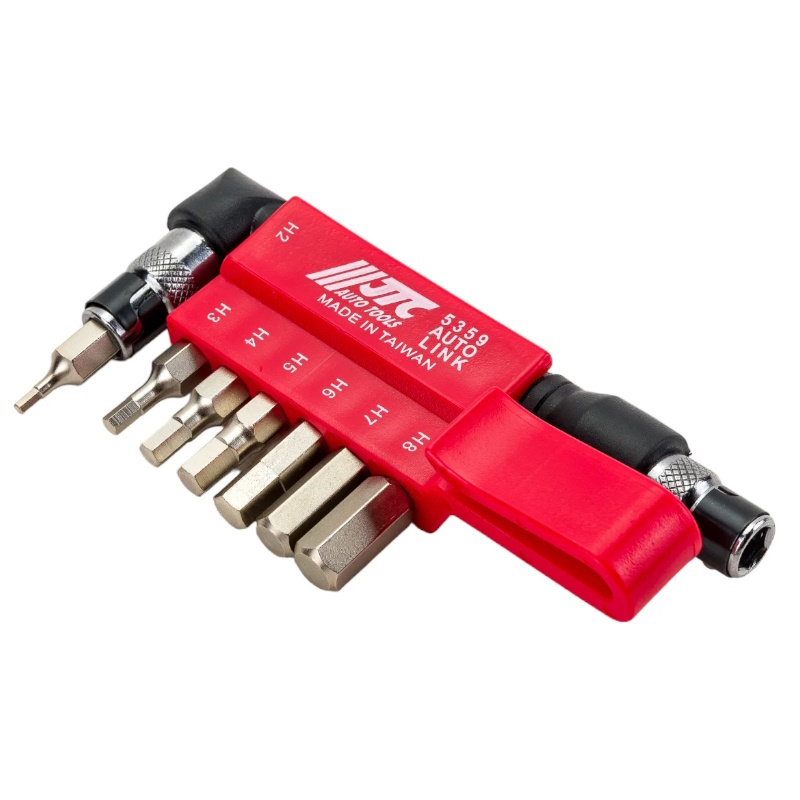 Набор бит JTC JTC-5359, 1/4"DR, 6-гранных, HEX 2,3,4,5,6,7,8, с Г-образным держателем, 8 предметов в Иваново