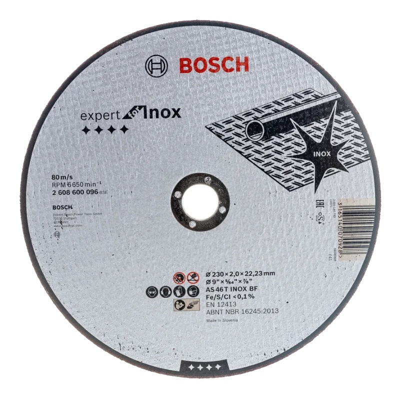Диск отрезной Bosch INOX 2.608.600.096 230*2*22 по металлу в Угличе