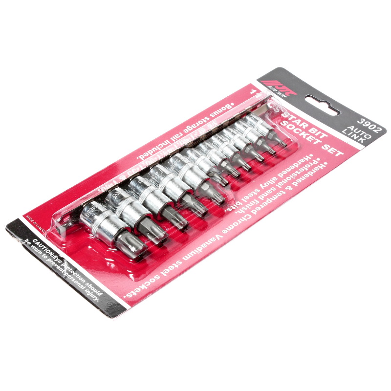 Набор головок торцевых JTC JTC-3902, с насадкой TORX, с отверстием 1/4-3/8", T10H-T60H, 11 предметов в Иваново