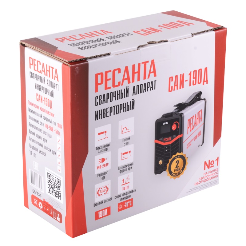 Сварочный аппарат инверторный Ресанта САИ-190Д 65139