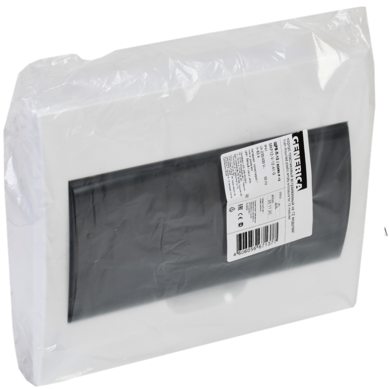 Корпус пластиковый IEK GENERICA ЩРВ-П-12 MKP12-V-12-41-G черн. прозр. дверь IP41 в Вологде