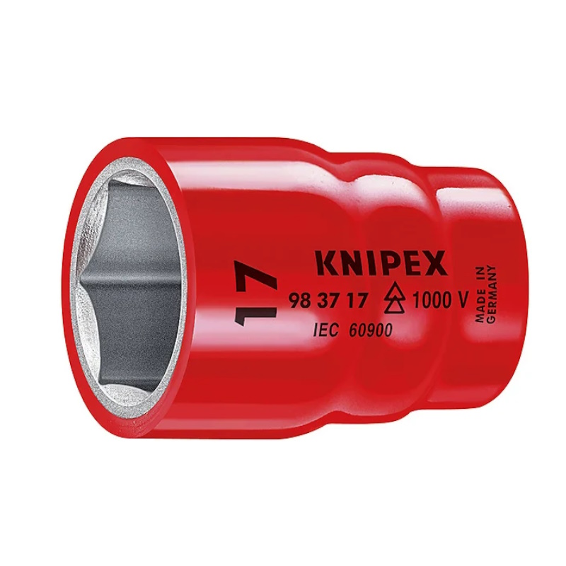 Головка торцевая Knipex KN-983717, VDE, 3/8", 6-гранная, 17 мм, диэлектрическая в Твери