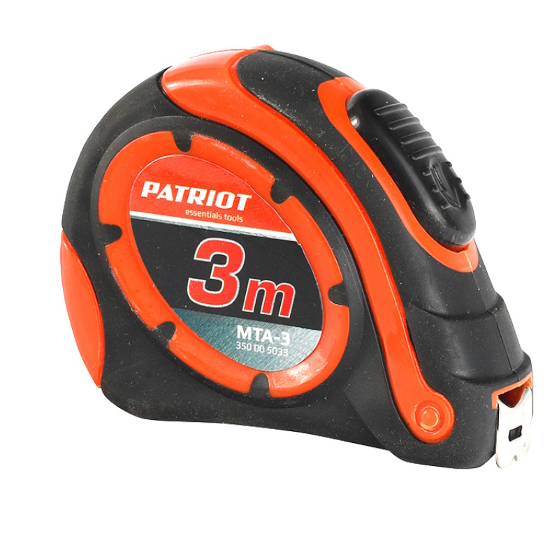 Рулетка Patriot MTA-3 350005033, автостоп, ударопрочный корпус, обрезиненная, 3м в Ярославле