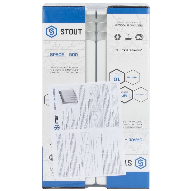 Радиатор биметаллический Stout Space 500 SRB-0310-050004, 4 секции в Иваново