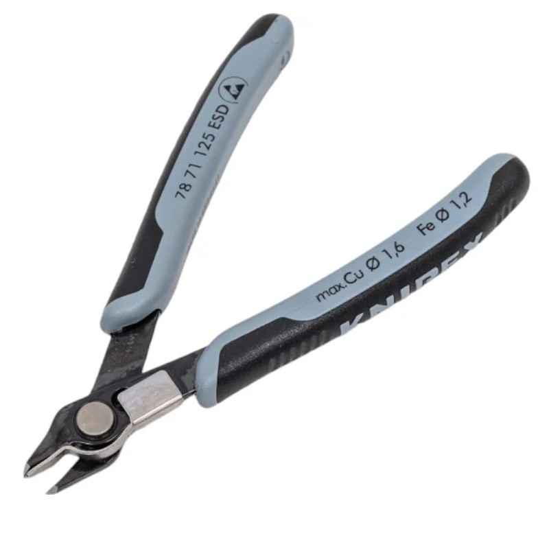 Бокорезы прецизионные Knipex Electronic Super Knips KN-7871125ESD, ESD, зажим для проволоки, чернёные, 125 мм, 2-комп антистатические ручки в Кинешме