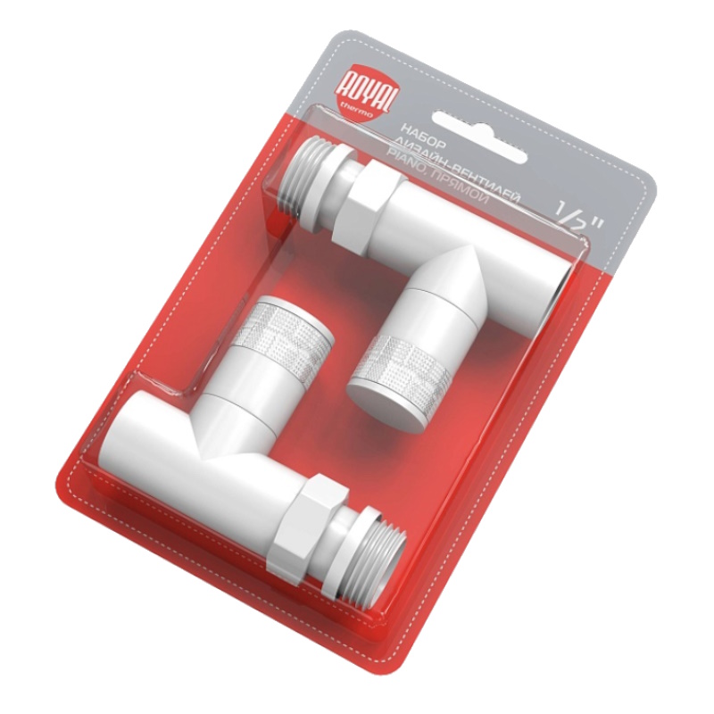 Набор дизайн-вентилей Royal Thermo PIANO НС-1422579 прямой белый 12 2205₽