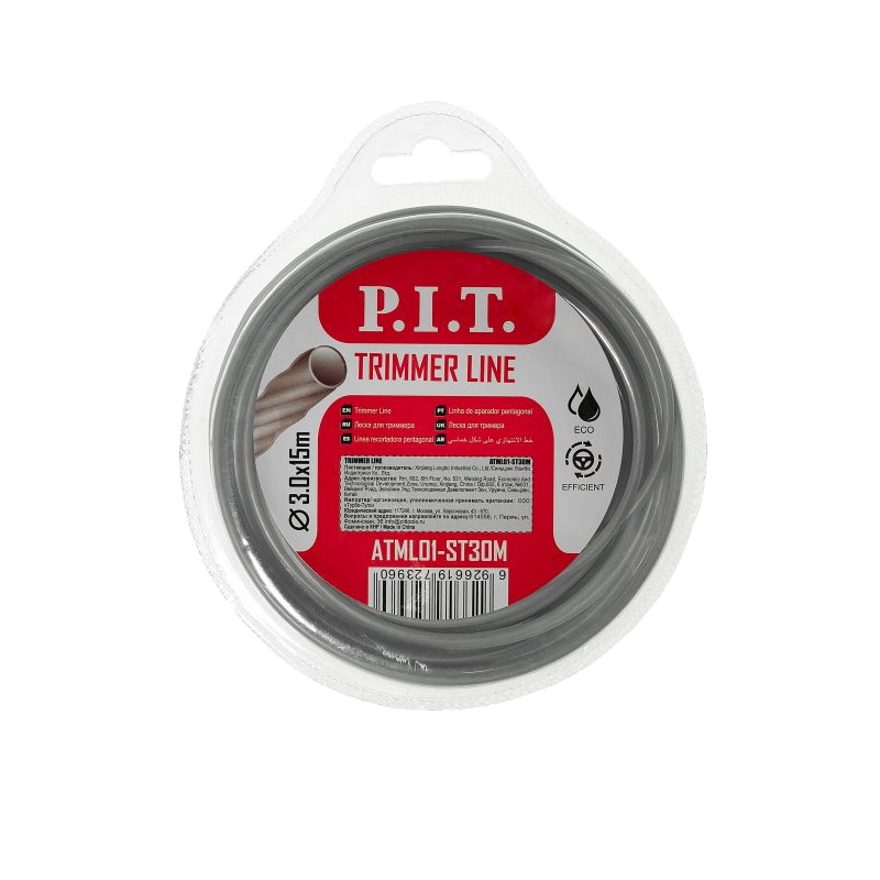 Леска для триммеров P.I.T. ATML01-ST30M, 3 мм, 15 м, металлический сердечник