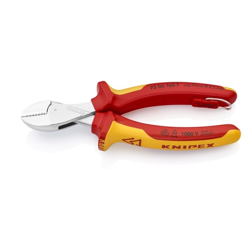 Бокорезы Knipex X-Cut KN-7306160T, VDE, 160 мм, хром, 2-компонентные диэлектрические ручки, коробчатый шарнир, проушина для страховки в Угличе