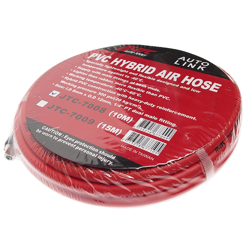 Шланг воздушный JTC JTC-7008 ПВХ вн 8 мм нар 12 мм штуцер 14PT длина 10 м 3100₽