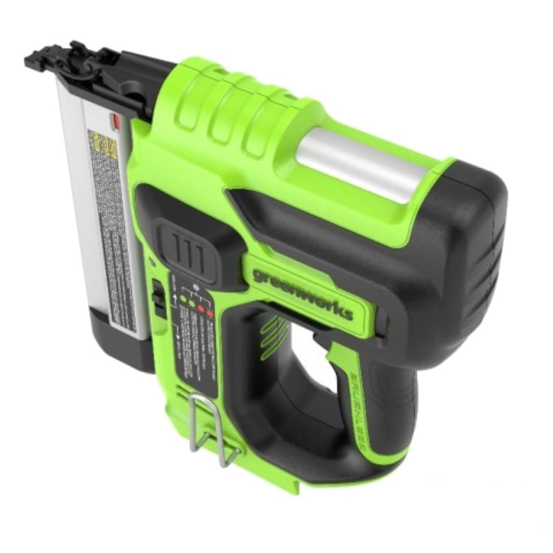 Нейлер аккумуляторный Greenworks GD24BN 3400707CUA, 24V, бесщеточный,100 уд/мин, гвозди 18GA, LED, 1х2Ач, ЗУ, коробка в Ярославле