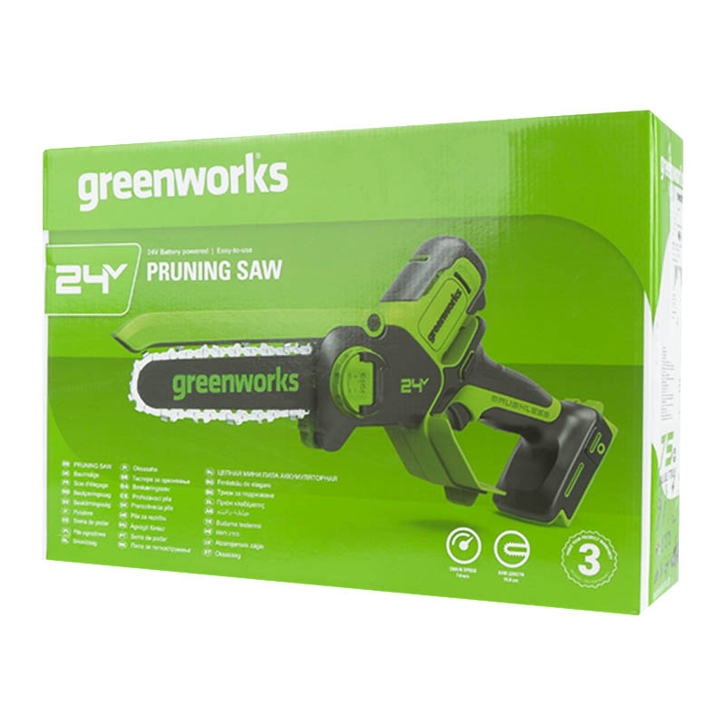 Цепная мини-пила аккумуляторная Greenworks GD24CSMNX 2008707 бесщеточная в Угличе