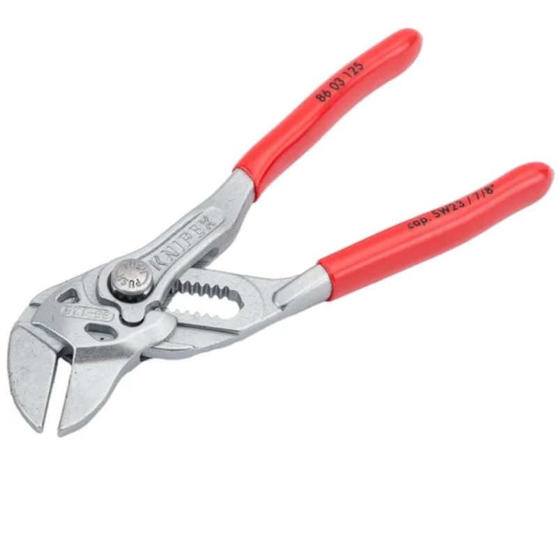Клещи переставные-гаечный ключ Knipex KN-8603125SB, зев 23 мм, длина 125 мм, хром, обливные ручки, SB в Муроме