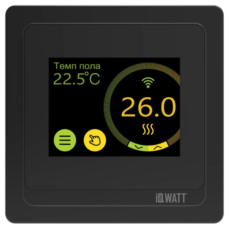Терморегулятор программируемый с цветным дисплеем и голосовым управлением Алиса Iqwatt IQ THERMOSTAT SMART HEAT WiFi 400111 черный 13288₽