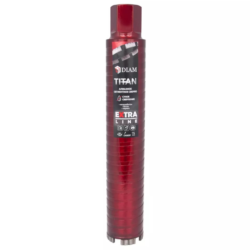 Сверло алмазное сегментное Diam 313032 сухое 42x450х3x1,1/4UNC Extra Line Titan (арм. бетон) в Костроме
