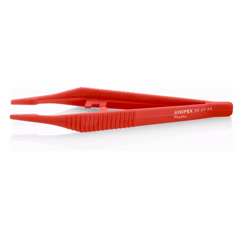 Пинцет пластиковый Knipex KN-926984, термостойкий до 130°С, рифлёные зазубренные трапециевидные губки, 130 мм в Переславле