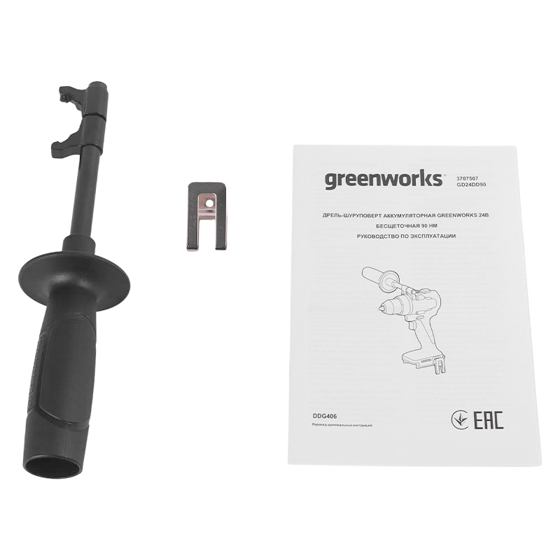 Дрель-шуруповерт аккумуляторная Greenworks GD24DD90 3707507, 24В, без АКБ и ЗУ в Муроме