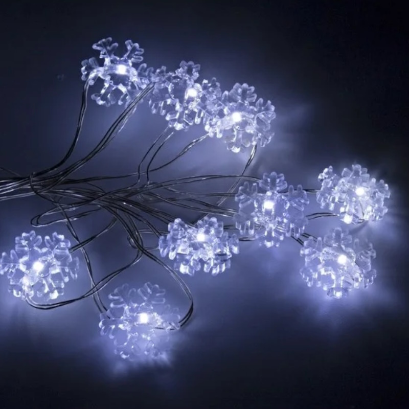 Гирлянда светодиодная Neon-Night "Снежинки" 303-010 305414, 2 м, 20 LED, белый в Муроме