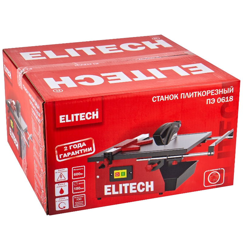 Плиткорез Elitech ПЭ 0618 (E2008.008.00) 207394,600Вт,2950об/мин,диск-ф180х22.2мм в Туле