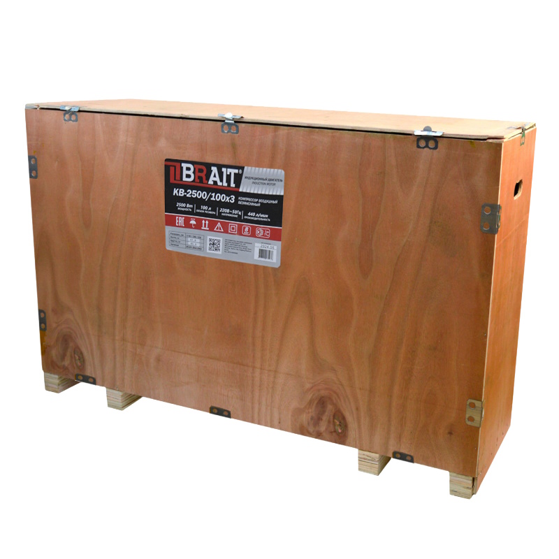 Компрессор воздушный Brait KB-2500/100X3 20.01.044.043 (2500 Вт , 220 В/50 Гц) в Угличе