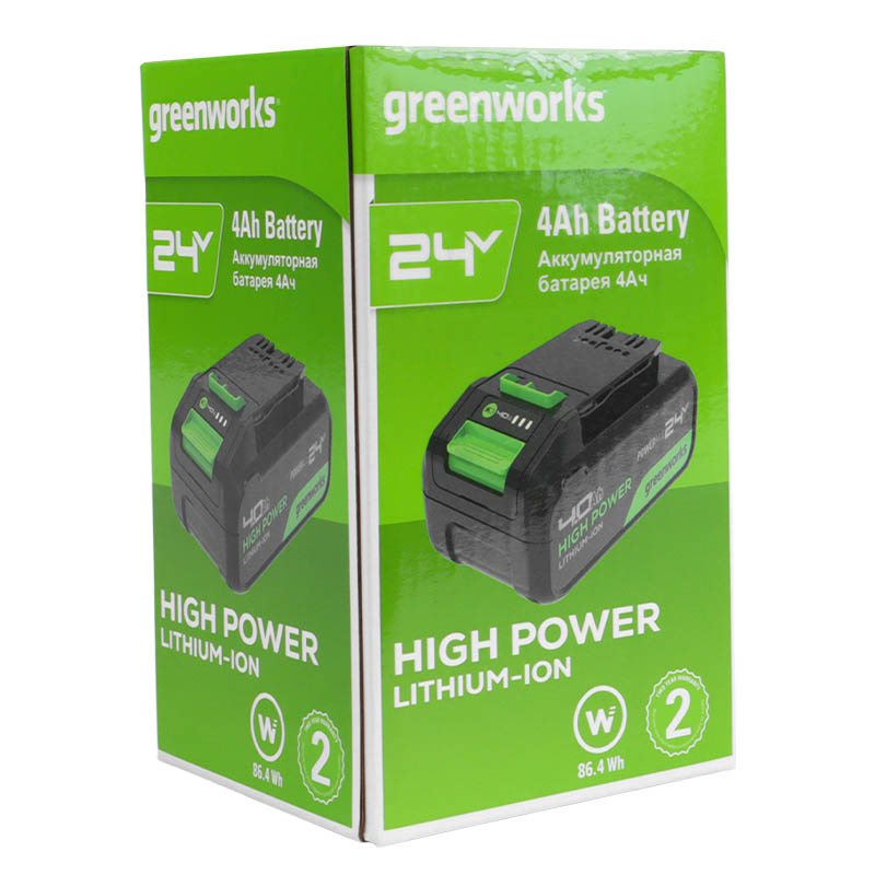 Литий-ионная аккумуляторная батарея Greenworks G24HP4 2958907, 24В, 4Ач в Коврове