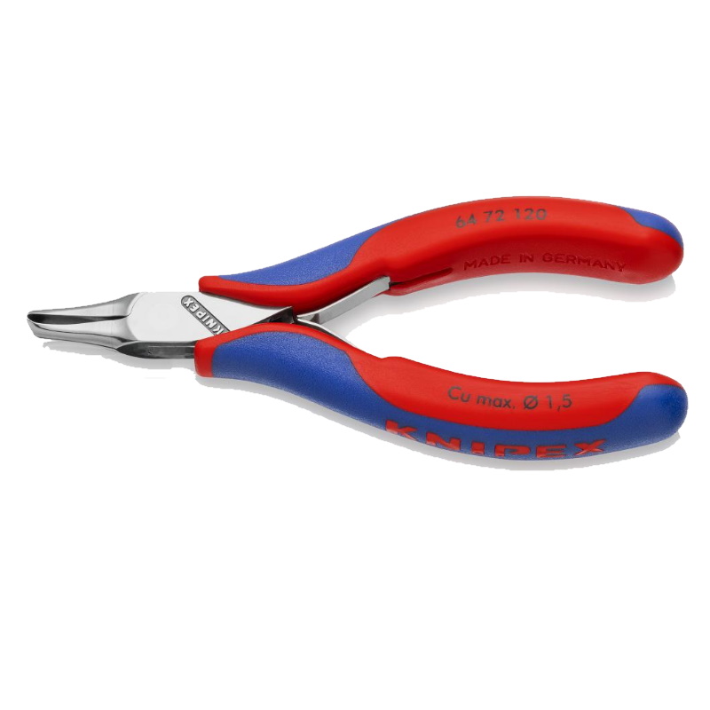 Кусачки торцевые для электроники Knipex KN-6472120, маленькая фаска, узкие губки 35°, 120 мм, двухкомпонентные ручки в Рыбинске