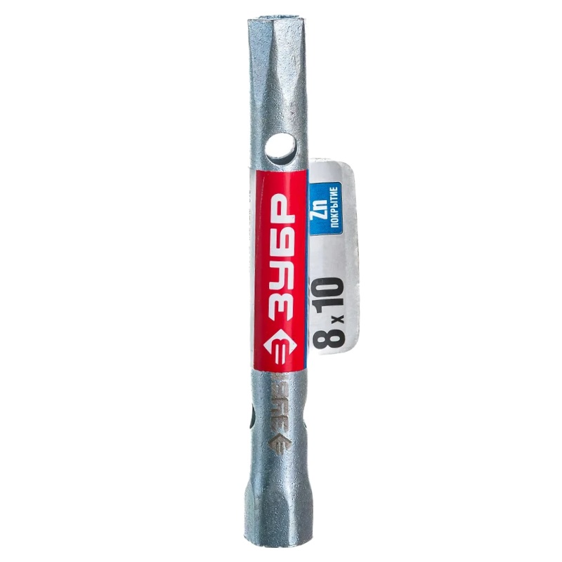 Ключ торцевый ЗУБР "МАСТЕР", трубчатый двухсторонний, прямой, 8х10мм 27162-08-10