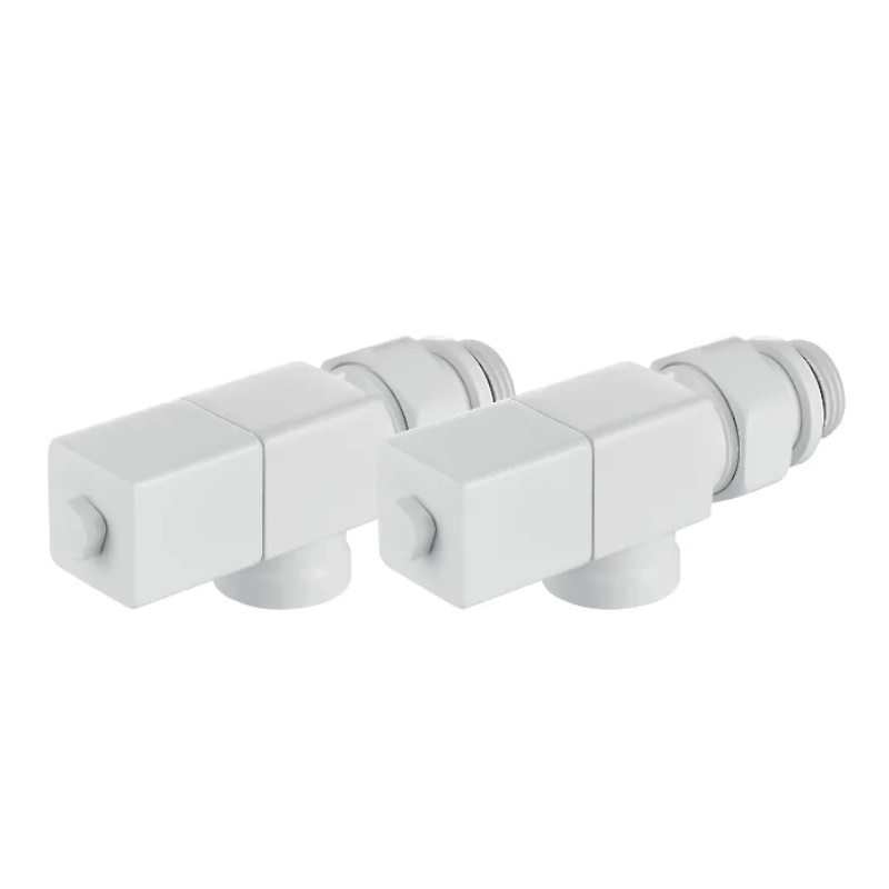 Набор дизайн-вентилей Royal Thermo CUBE НС-1422572, осевой, белый, 1/2" в Туле