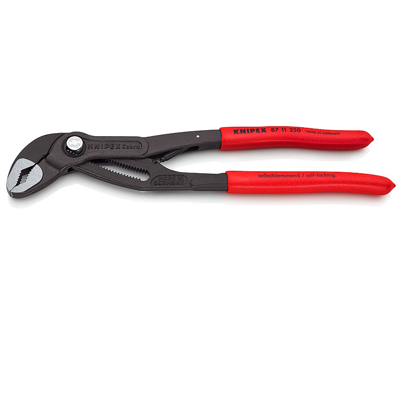 Клещи переставные Knipex COBRA ...matic KN-8711250, пружина, зев 50 мм, длина 250 мм, фосфатированные, обливные ручки в Кинешме