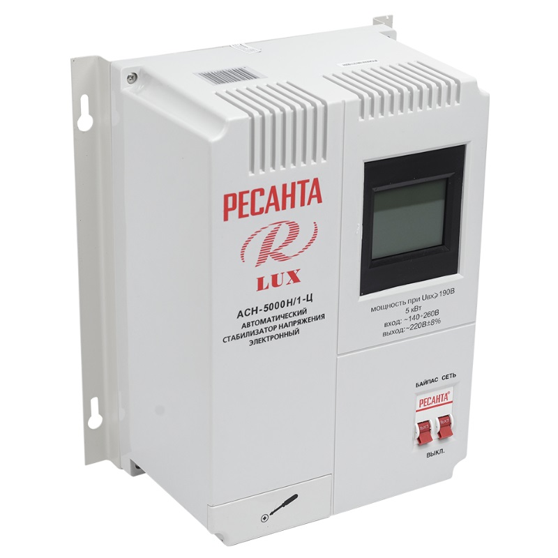 Однофазный стабилизатор напряжения Ресанта АСН-5000Н/1-Ц LUX 63/6/16 с байпасом (5000W, для сети 50Гц) в Иваново