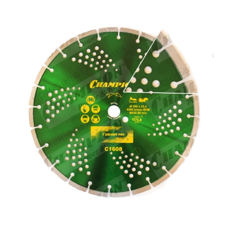 Диск алмазный гранит Champion Pro C1608, 350/25,4/10 Laser Granitek (гранит твёрдый)  в Кинешме