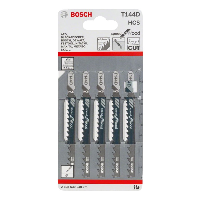 Пилки для лобзика Bosch 2.608.630.040 (Т144D, HCS, 5 шт.) в Рыбинске