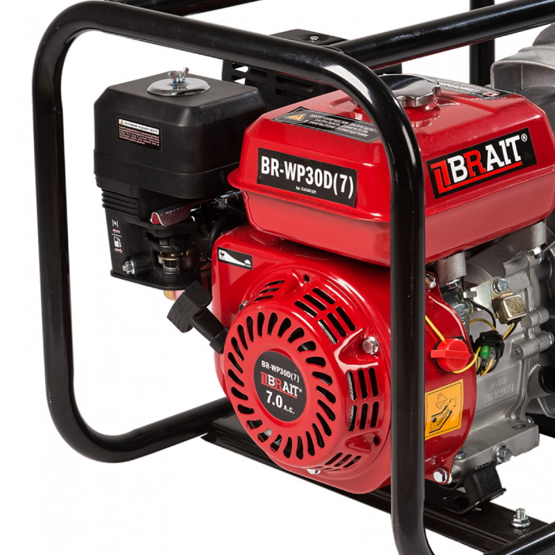 Мотопомпа бензиновая Brait BR-WP-30D(7) 15.01.007.047, 7л.с.,производительность 60 куб.м/ч.,с датчиком масла, 3 дюйма в Муроме