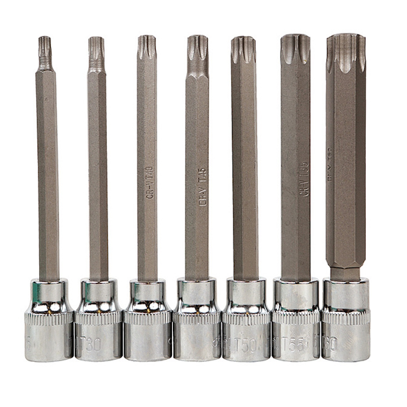Набор головок Sturm 1045-18-T7-110, TORX 3/8",  110мм,  T25-60,  7шт,  пластиковый кейс,  СrV