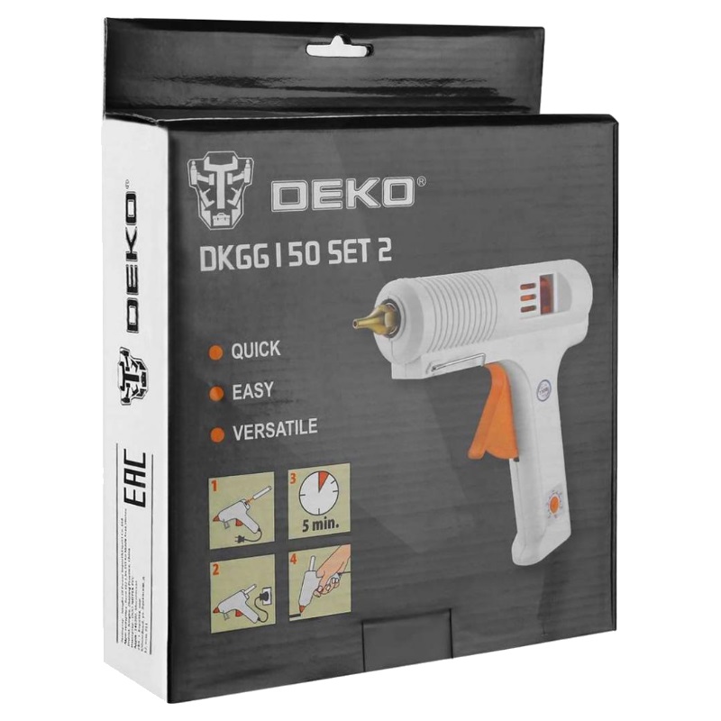 Термопистолет клеевой Deko DKGG150 SET2 063-4973 (150Вт, с функцией THERMAL CONTROL + набор клеевых стержней) в Муроме