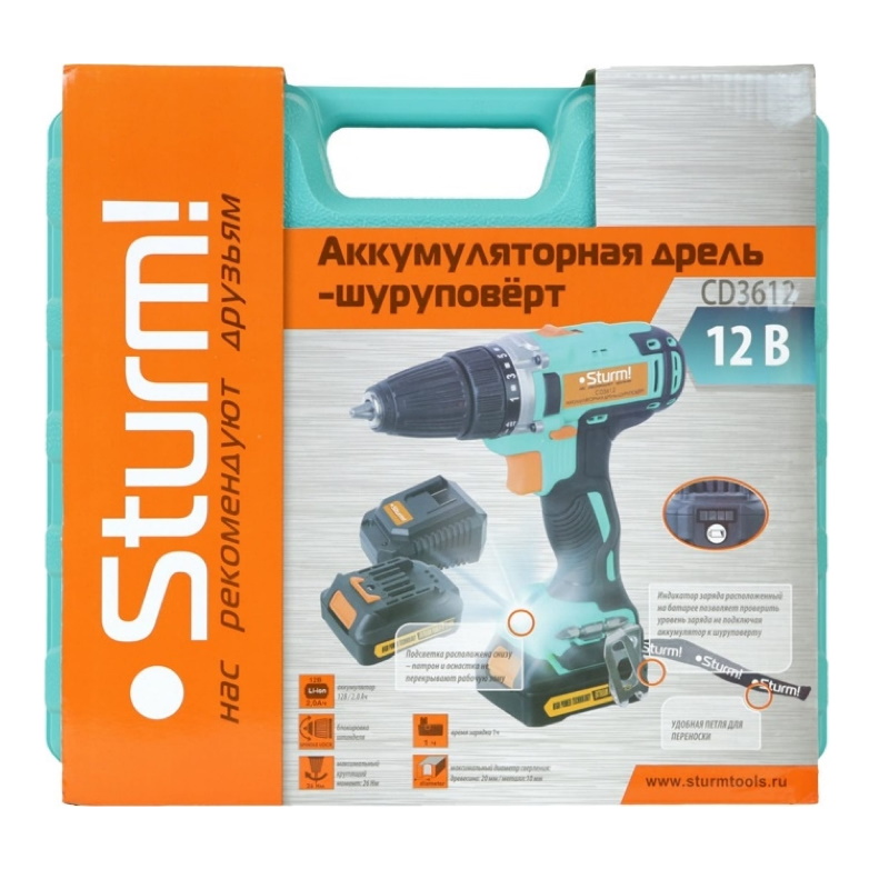 Аккумуляторная дрель-шуруповерт Sturm CD3612 в Угличе