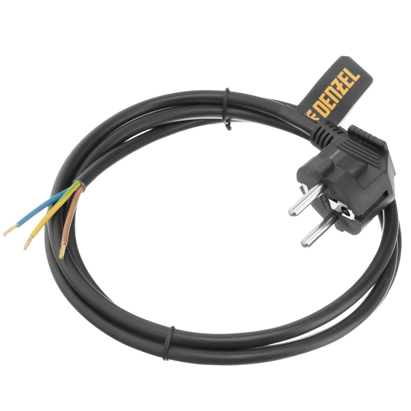 Шнур сетевой Denzel Energy Series 37663, ПВС, 1,5 м, 3х1 мм, с неразборной вилкой, черный в Рыбинске