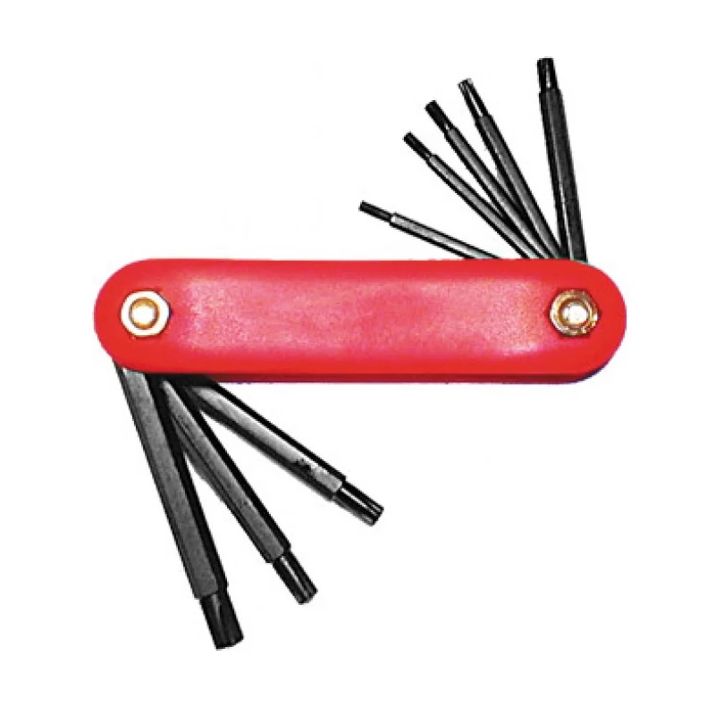 Ключи Fit 64015 TORX 8 шт CrV Т9-Т40 складные пластиковый держатель 516₽