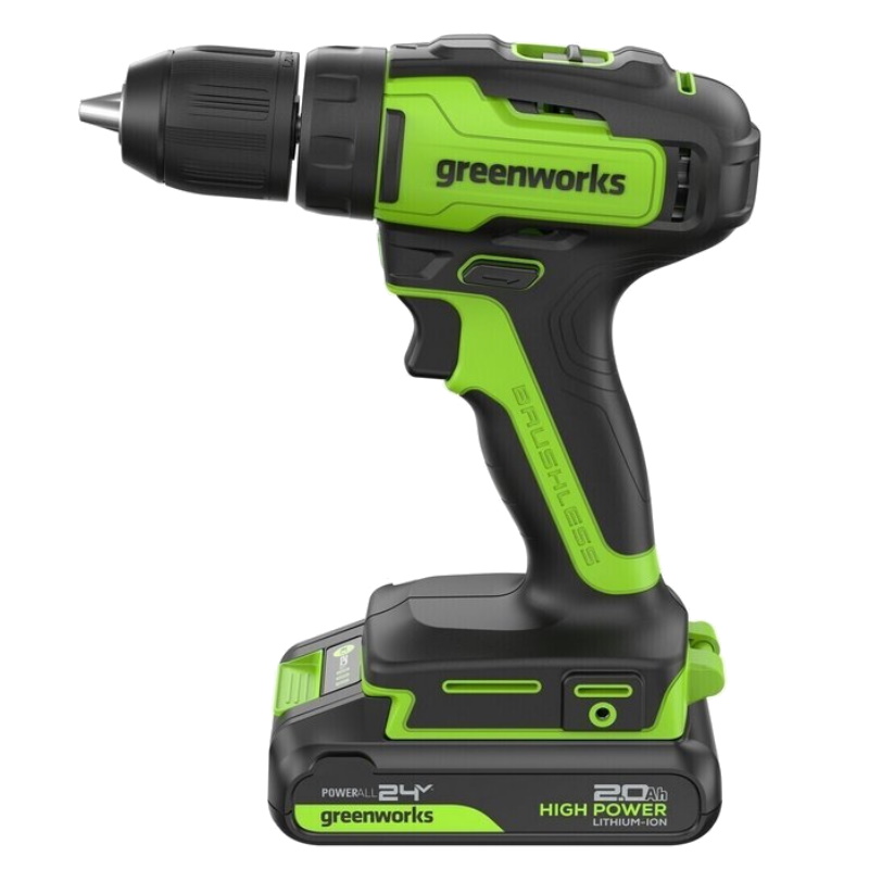 Дрель-шуруповерт аккумуляторная Greenworks GD24DD35 3704007CUA, 24V, б/щет, 29/35 Нм, 1x2Ач, ЗУ, коробка в Костроме