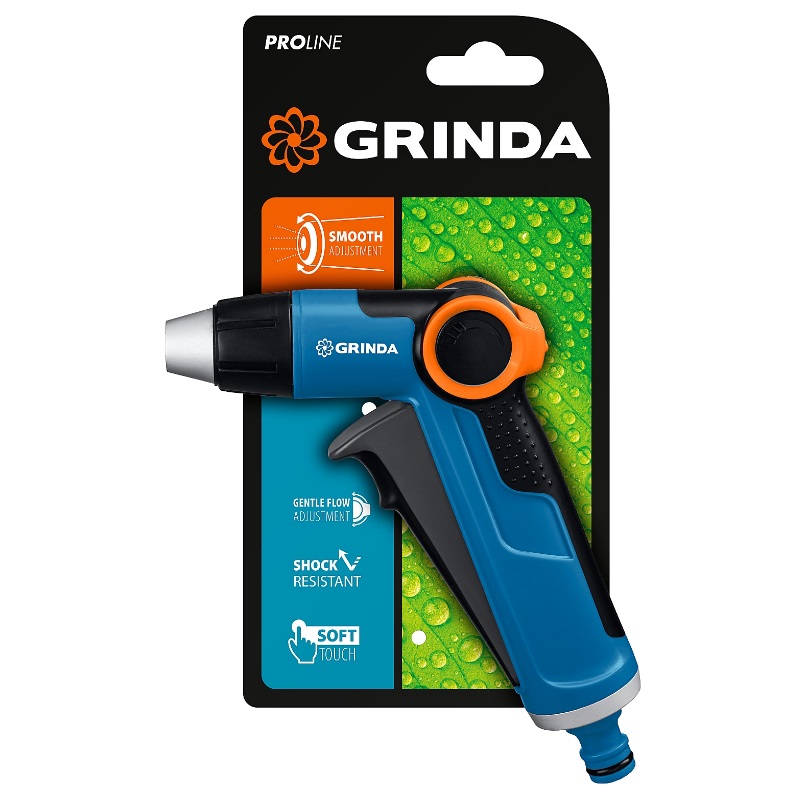 Поливочный пистолет Grinda PROLine X-R 8-427113_z02, с регулятором напора, плавная регулировка, курок спереди, двухкомпонентный в Вологде