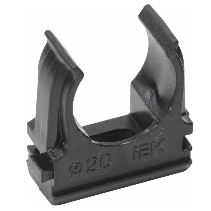 Держатель для труб клипса IEK CF20 CTA10D-CF20-K02-100 с защелкой черный 10₽