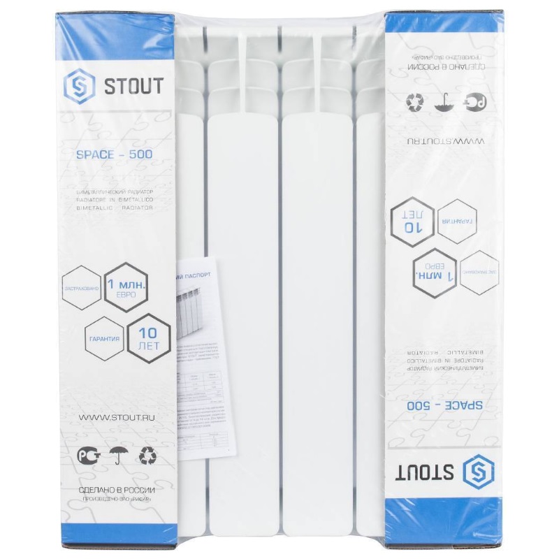 Радиатор биметаллический Stout Space 500 SRB-0310-050006, 6 секций в Переславле