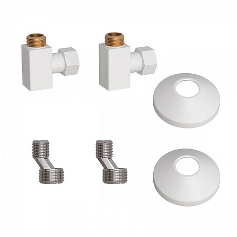 Комплект подключения для полотенцесушителя Point PN00012W 34х12 квадрат белый 5509₽