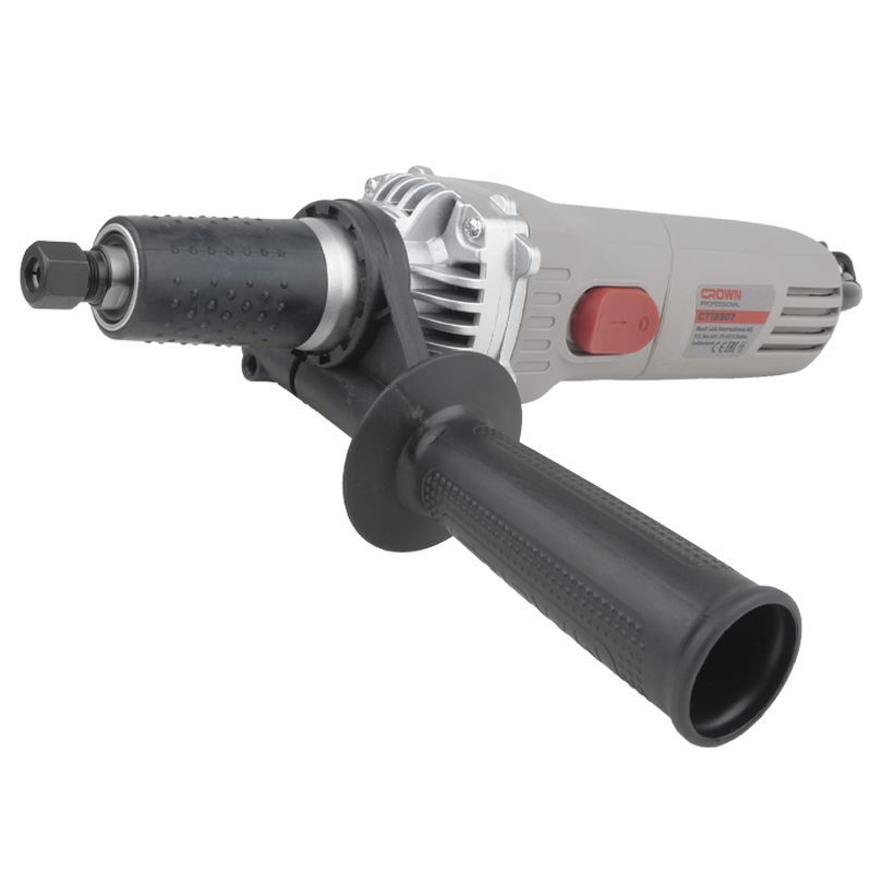 Прямая шлифмашина Crown CT13307 бытовая по дереву и металлу цанга 6 мм доп ручка