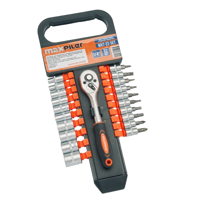 Набор торцевых головок с трещоткой Maxpiler MXT-22-SET 21 предмет 14 1494₽